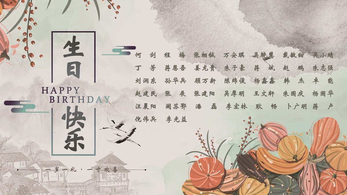 【生日祝?！抗ё?0月生日的員工生日快樂！