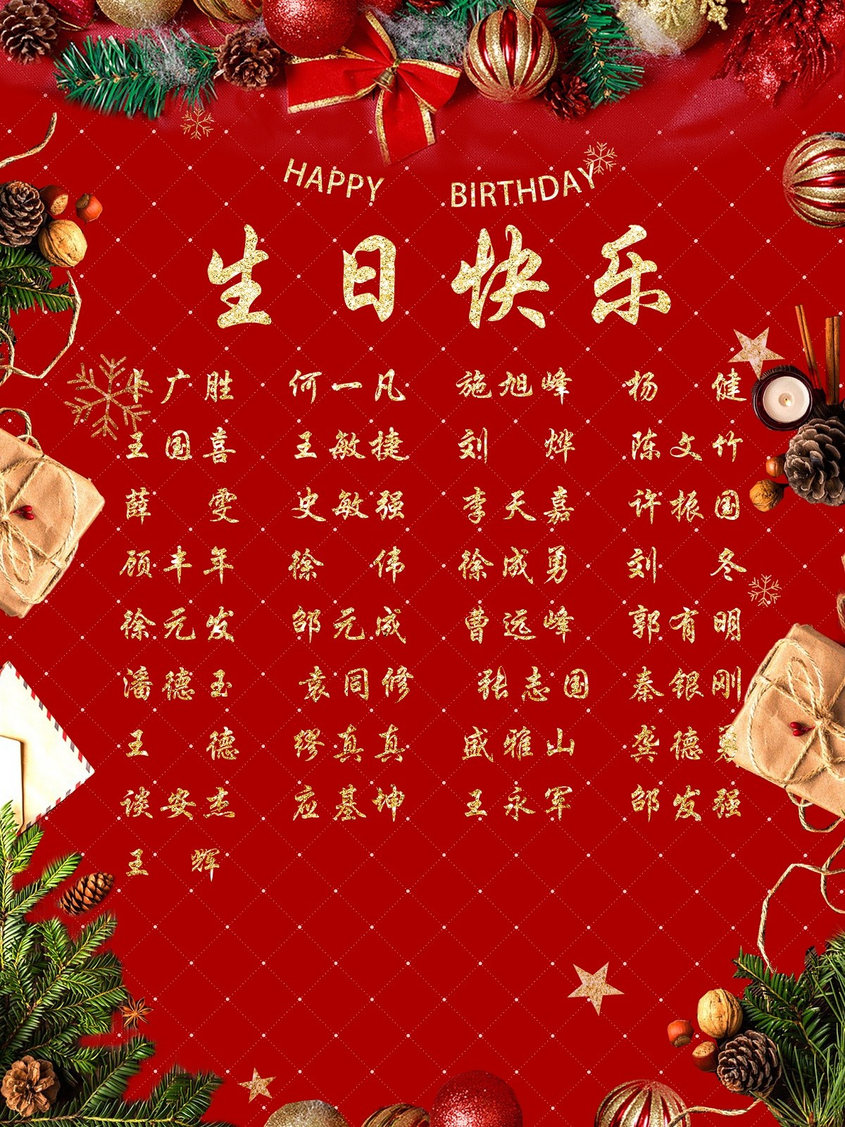 【生日祝福】恭祝12月生日的員工生日快樂！
